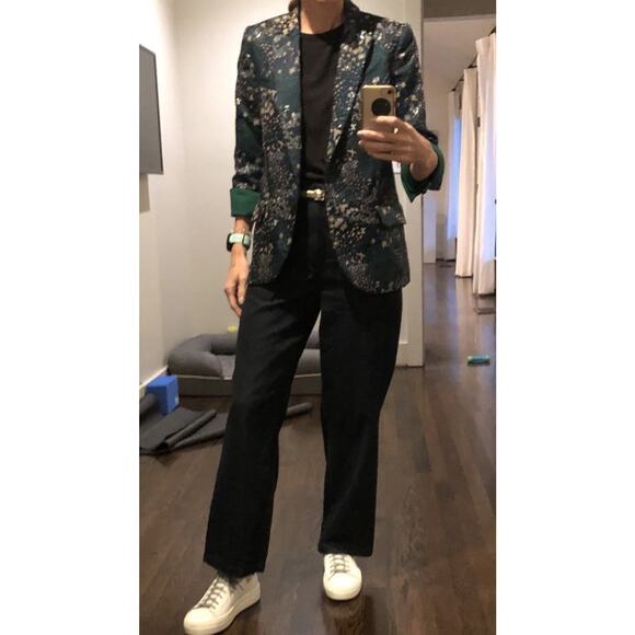 ZADIG & VOLTAIRE Viking Jac Glam Navy Jacquard Blazer Size 42 - Picture 4 of 14